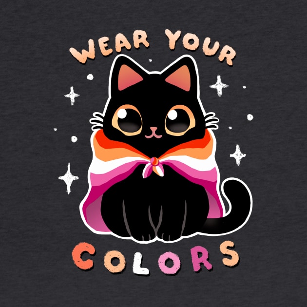 Lesbian LGBT Pride Cat - Kawaii Rainbow Kitty - Wear your colors by BlancaVidal